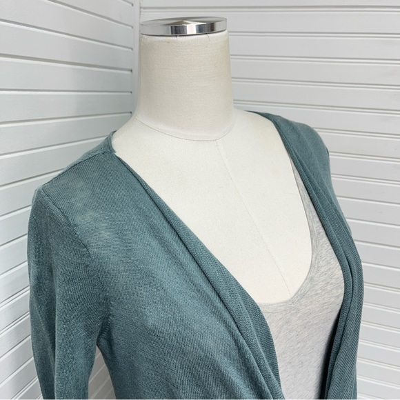 Calypso St. Barth Linen Drape Front Cardigan - Picture 7 of 9